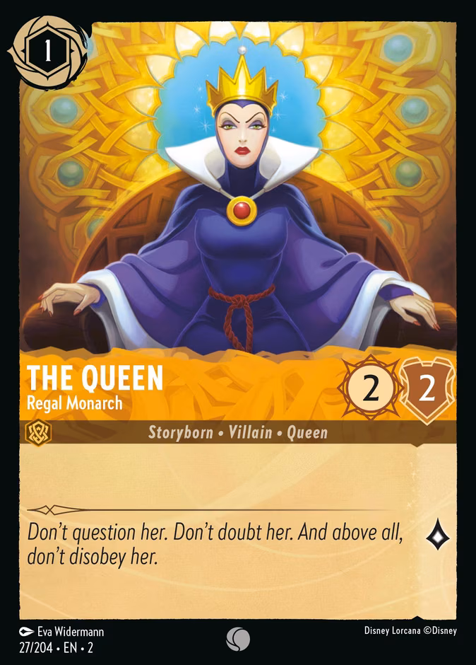 The Queen - Regal Monarch Lorcana card (27/204, Rise of the Floodborn)