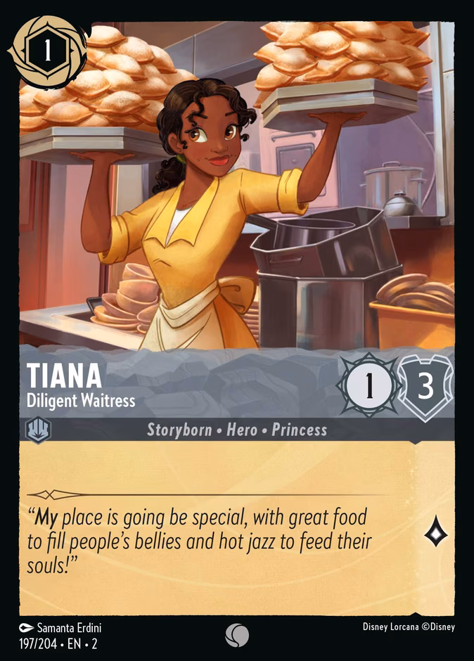 Tiana - Diligent Waitress Lorcana card (197/204, Rise of the Floodborn)