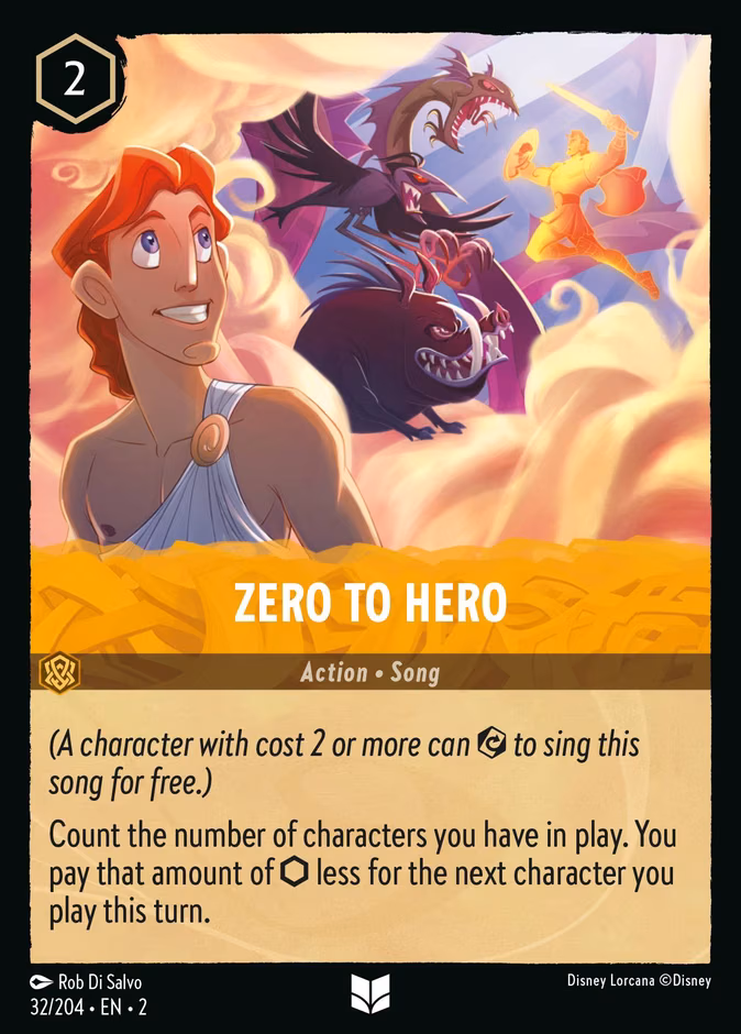 Zero to Hero Lorcana card (32/204, Rise of the Floodborn)