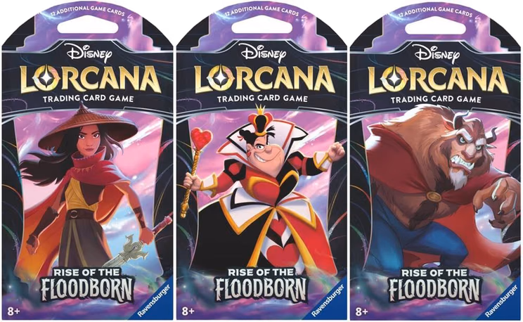 Disney Lorcana Rise of the Floodborn Sleeved Booster Pack Art Bundle [Set of 3]