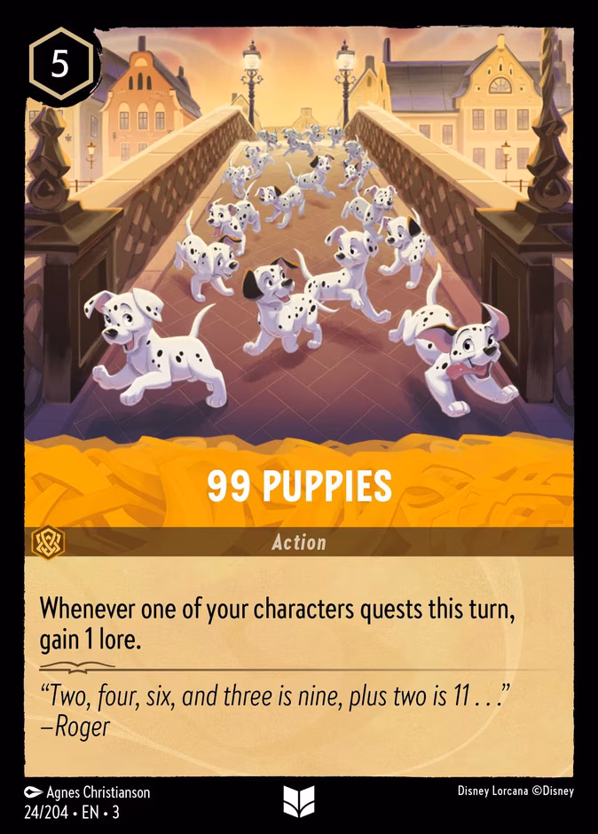 99 Puppies Lorcana card (24/204, Into the Inklands)