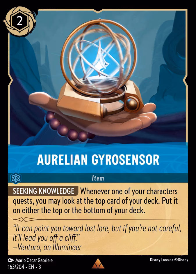 Aurelian Gyrosensor Lorcana card (163/204, Into the Inklands)
