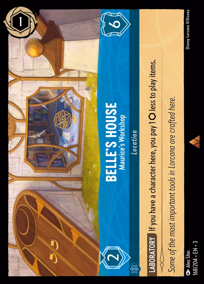 Belle's House - Maurice's Workshop Lorcana card (168/204, Into the Inklands)