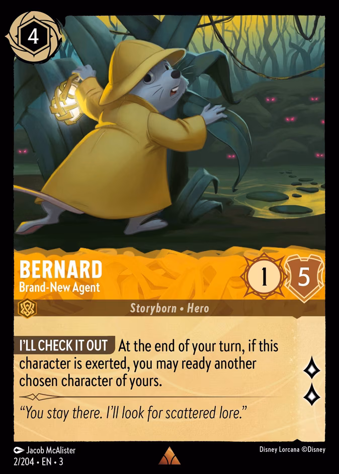 Bernard - Brand-New Agent Lorcana card (2/204, Into the Inklands)
