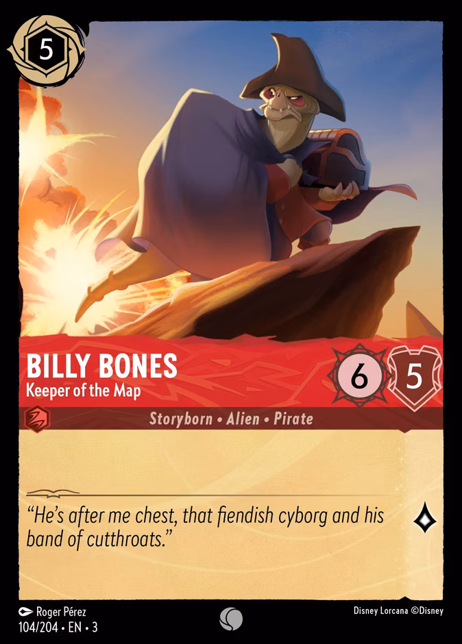 Billy Bones - Keeper of the Map Lorcana card (104/204, Into the Inklands)