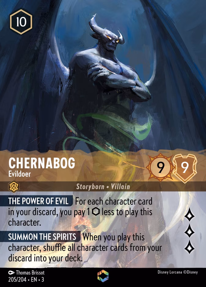Chernabog - Evildoer Lorcana card (205/204)