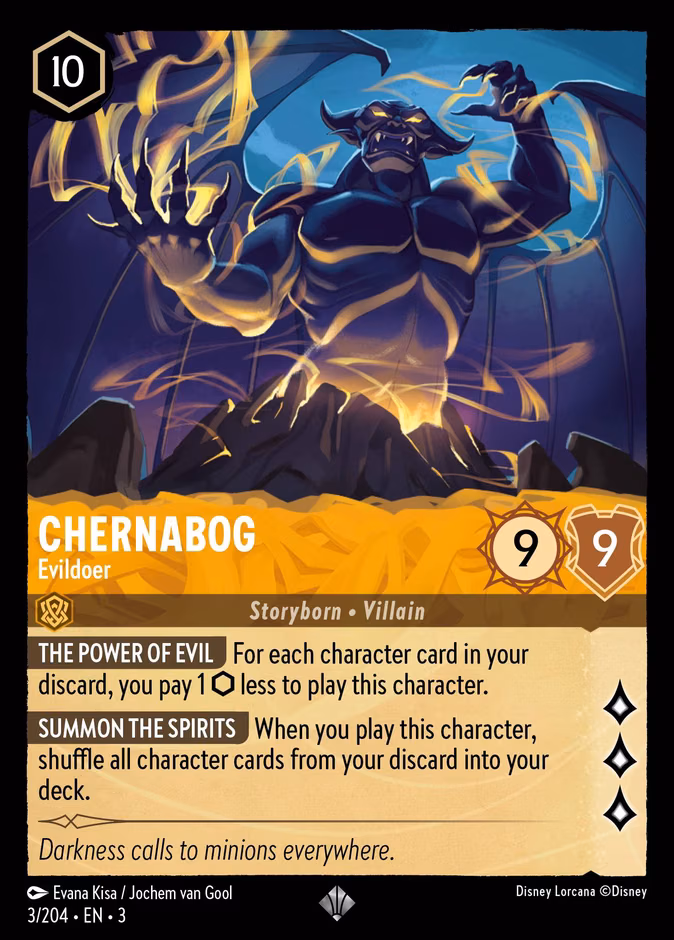 Chernabog - Evildoer Lorcana card (3/204, Into the Inklands)