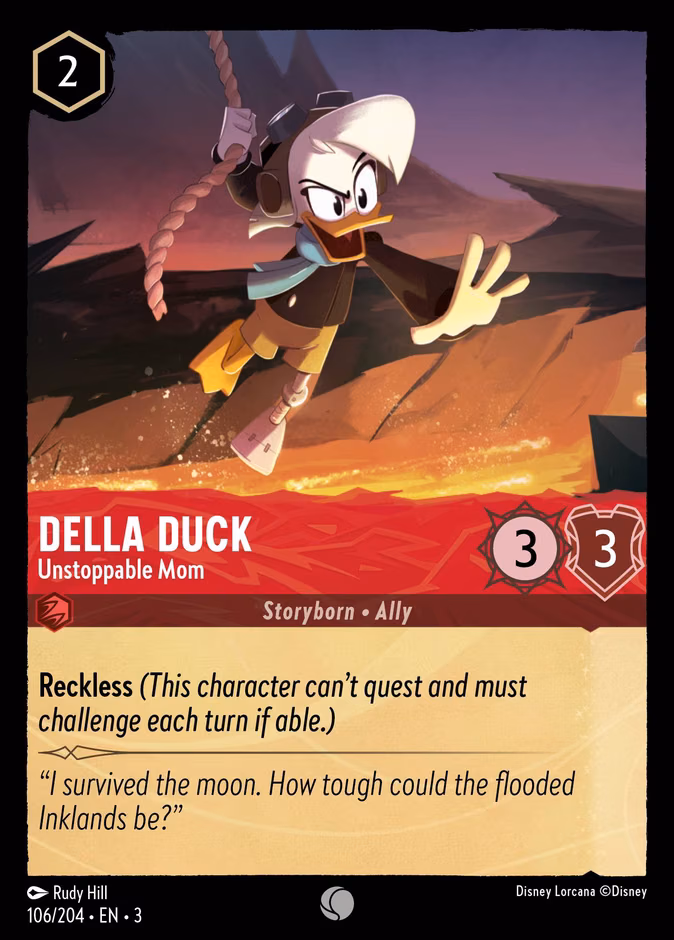 Della Duck - Unstoppable Mom Lorcana card (106/204, Into the Inklands)