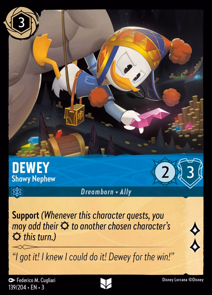 Dewey - Showy Nephew Lorcana card (139/204, Into the Inklands)