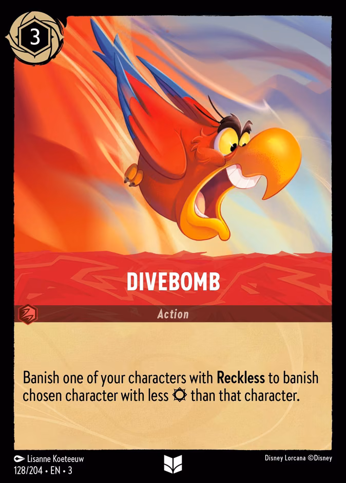 Divebomb Lorcana card (128/204, Into the Inklands)