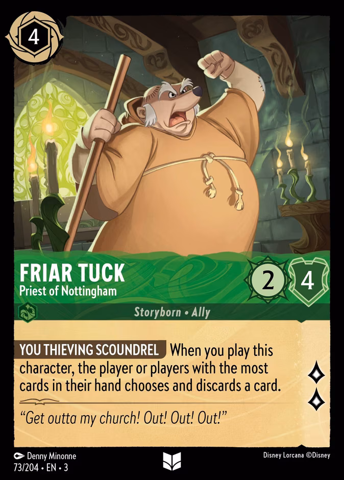Friar Tuck - Priest of Nottingham Lorcana card (73/204, Into the Inklands)
