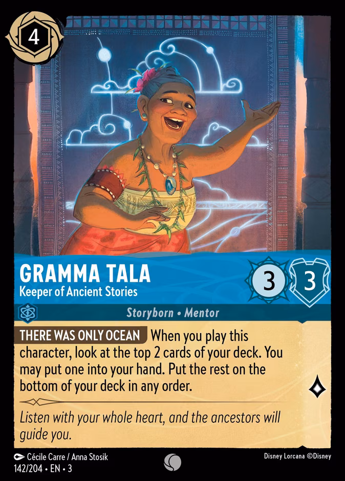 Gramma Tala - Keeper of Ancient Stories Lorcana card (142/204, Into the Inklands)
