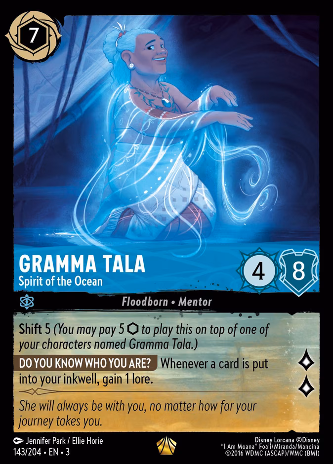 Gramma Tala - Spirit of the Ocean Lorcana card (143/204, Into the Inklands)