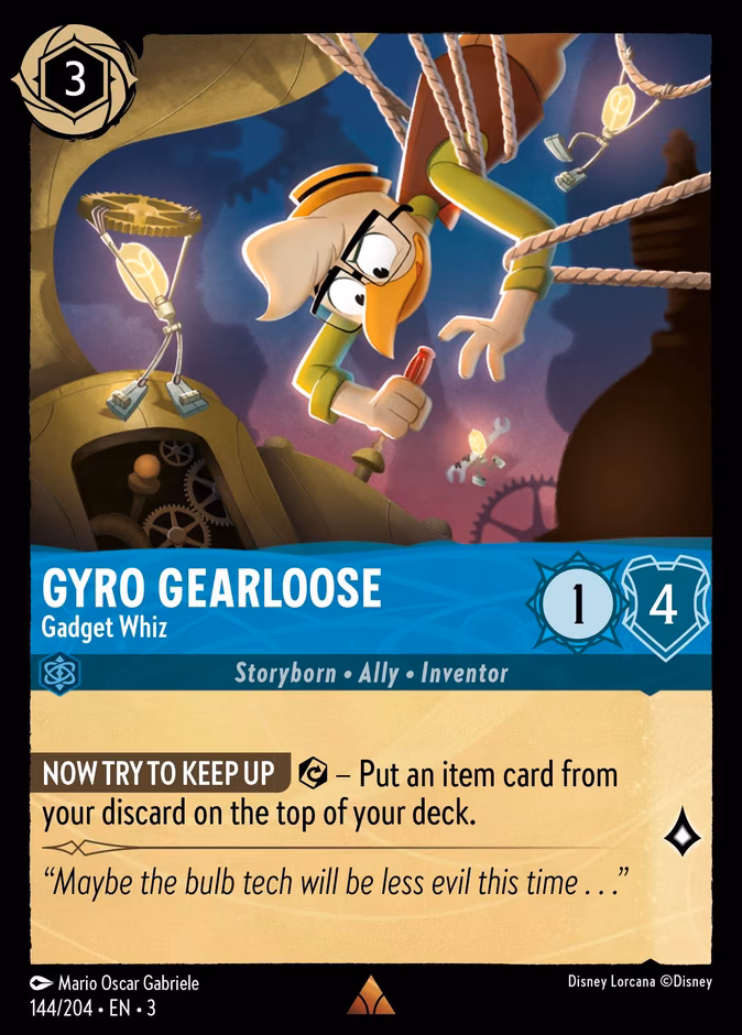 Gyro Gearloose - Gadget Whiz Lorcana card (144/204, Into the Inklands)