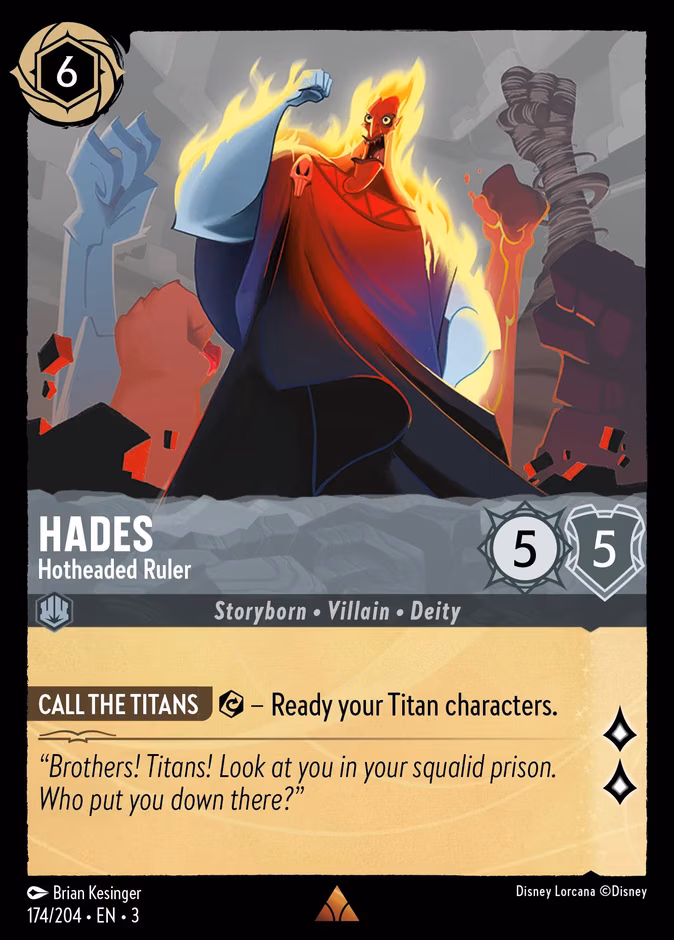 Hades - Hotheaded Ruler Lorcana card (174/204, Into the Inklands)