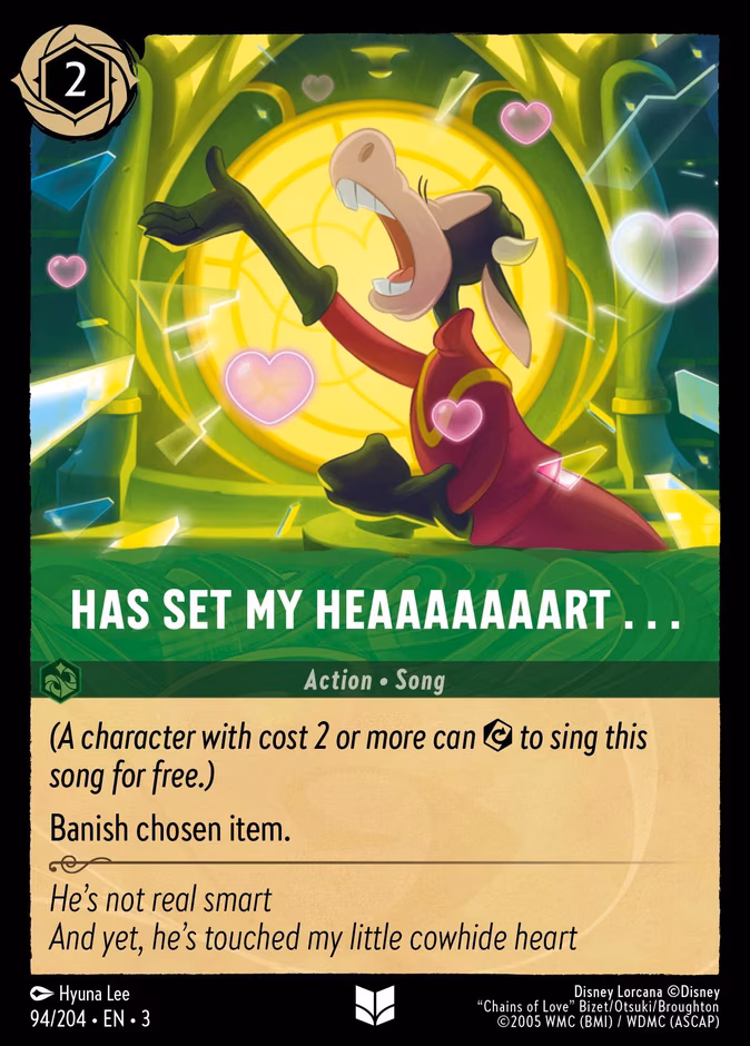 Has Set My Heaaaaaaart . . . Lorcana card (94/204, Into the Inklands)