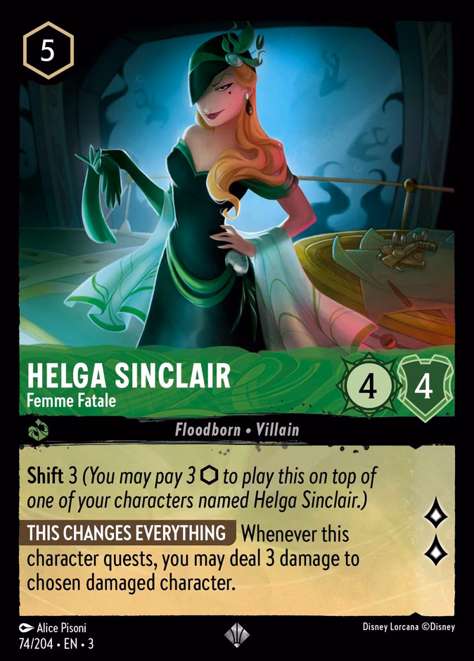 Helga Sinclair - Femme Fatale Lorcana card (74/204, Into the Inklands)