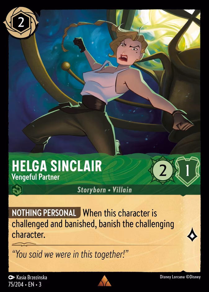 Helga Sinclair - Vengeful Partner Lorcana card (75/204, Into the Inklands)