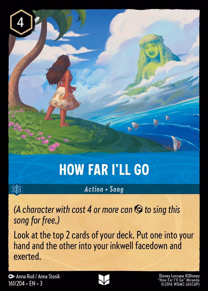 How Far I'll Go Lorcana card (161/204, Into the Inklands)