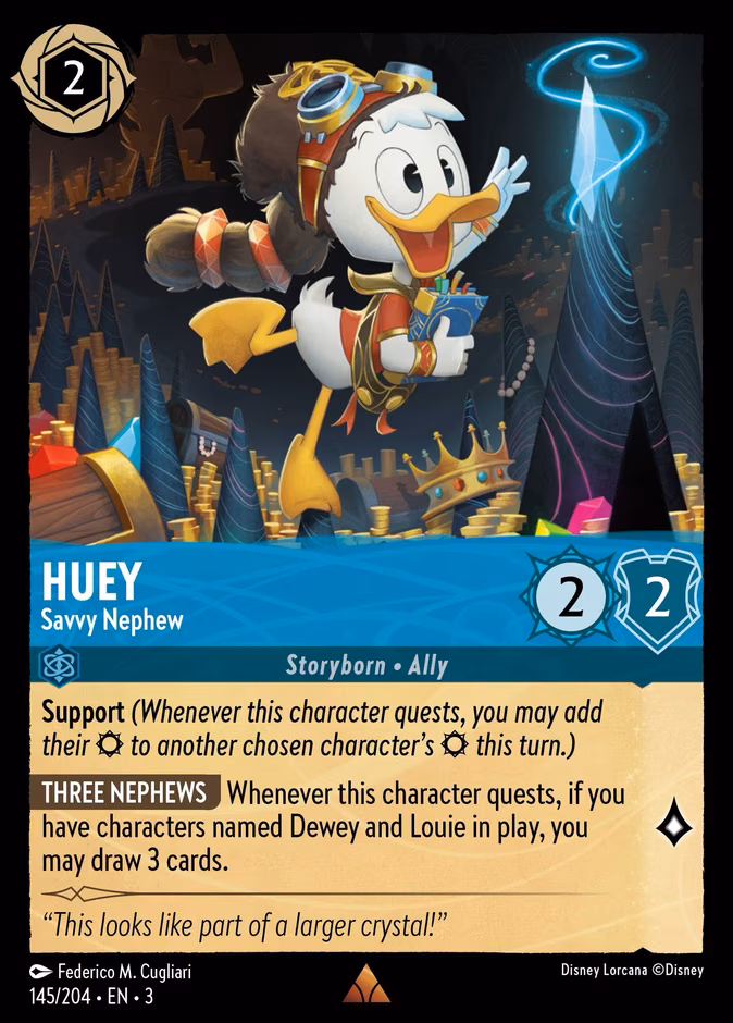 Huey - Savvy Nephew Lorcana card (145/204, Into the Inklands)