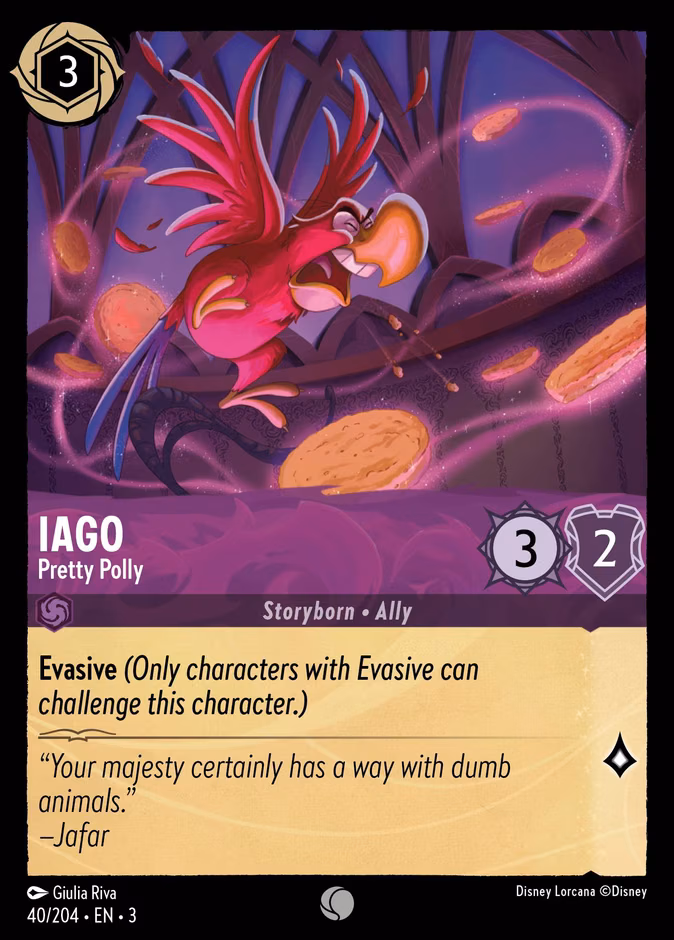 Iago - Pretty Polly Lorcana card (40/204, Into the Inklands)