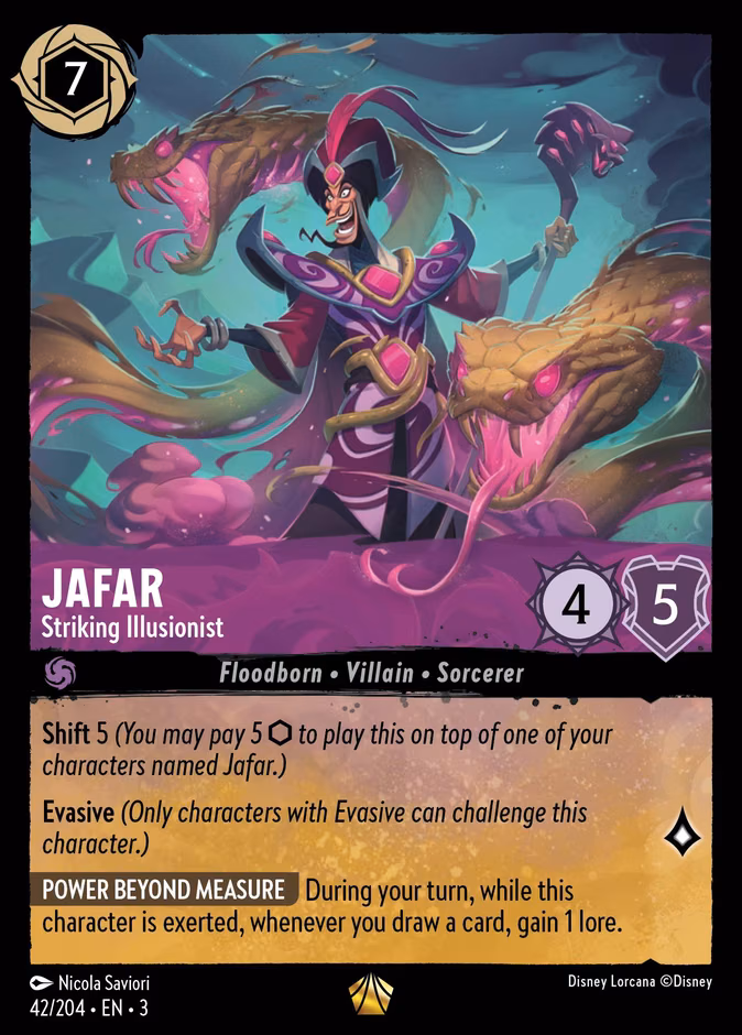 Jafar - Striking Illusionist Lorcana card (42/204, Into the Inklands)