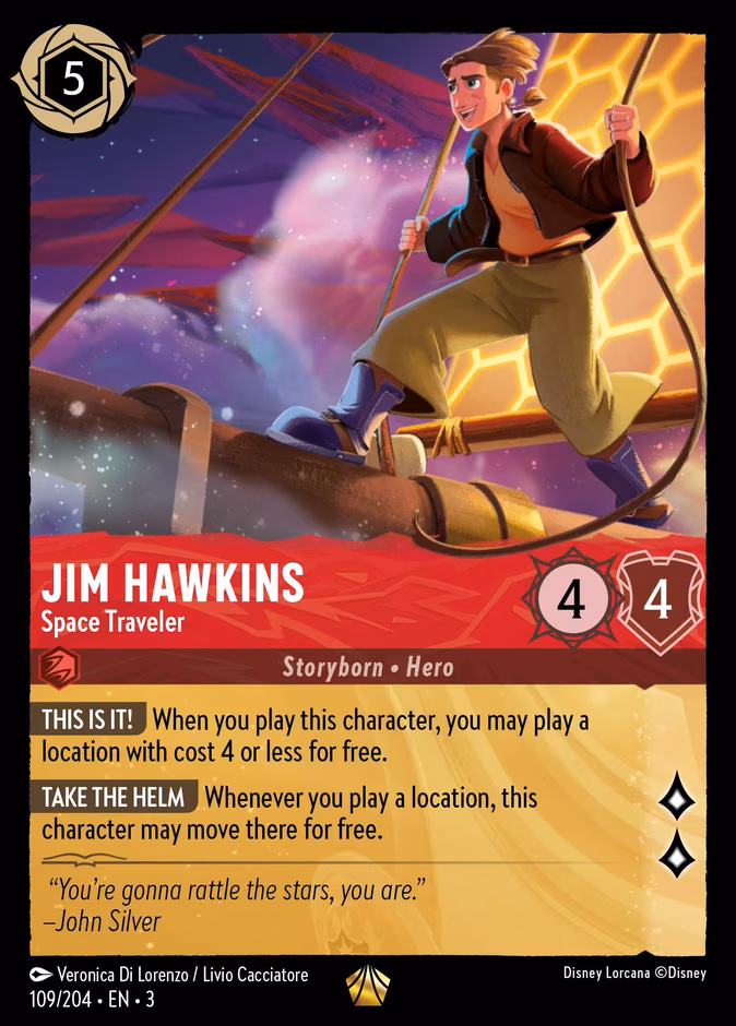 Jim Hawkins - Space Traveler Lorcana card (109/204, Into the Inklands)