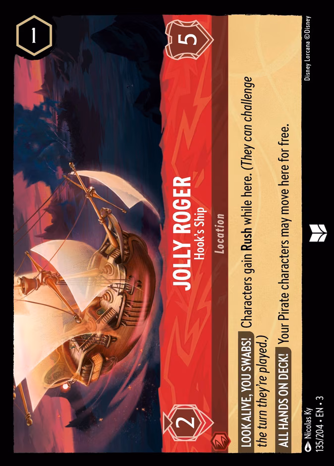 Jolly Roger - Hook's Ship Lorcana card (135/204, Into the Inklands)
