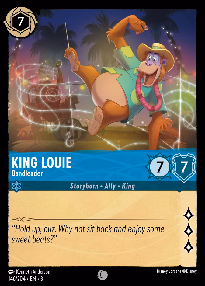 King Louie - Bandleader Lorcana card (146/204, Into the Inklands)