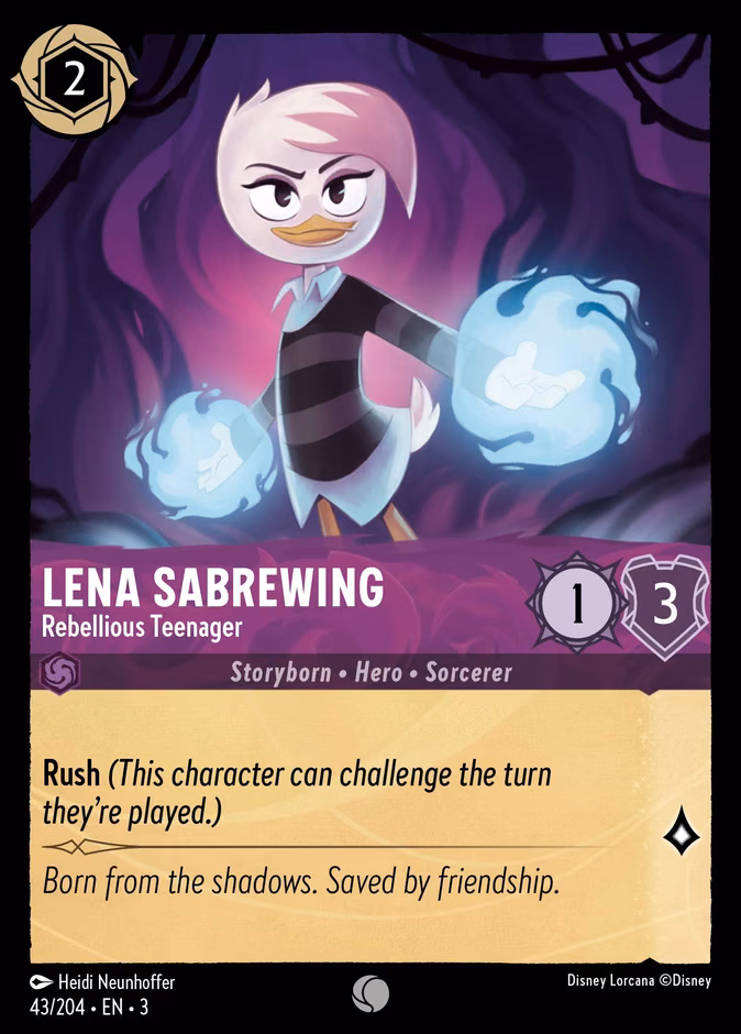 Lena Sabrewing - Rebellious Teenager Lorcana card (43/204, Into the Inklands)