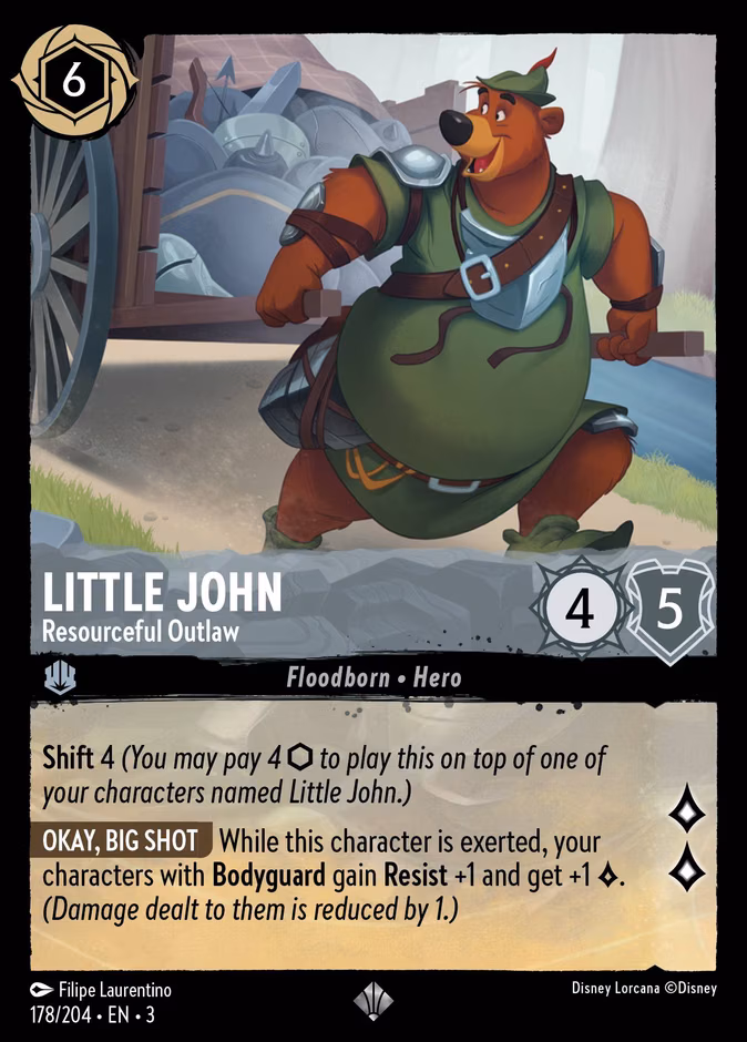 Little John - Resourceful Outlaw Lorcana card (178/204, Into the Inklands)