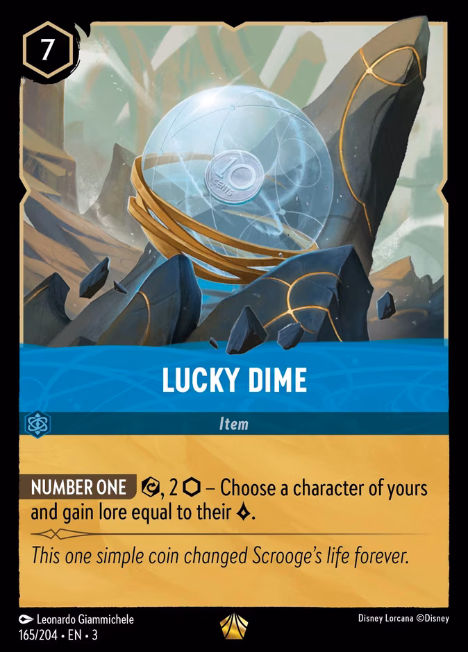 Lucky Dime Lorcana card (165/204, Into the Inklands)