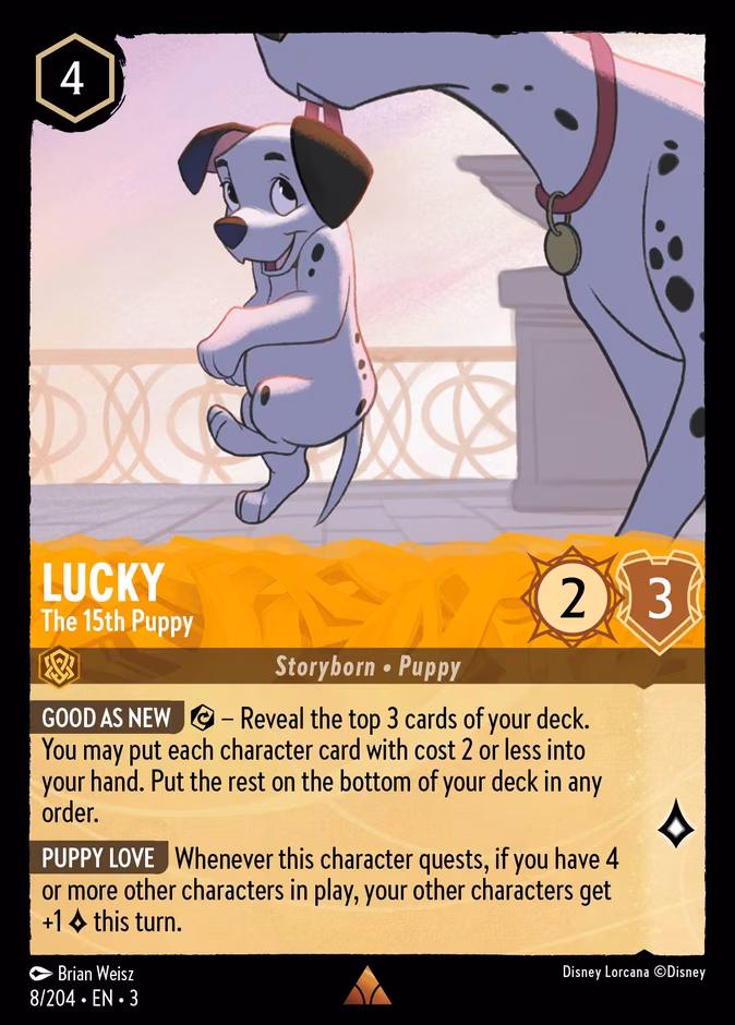 Lucky - The 15th Puppy Lorcana card (8/204, Into the Inklands)