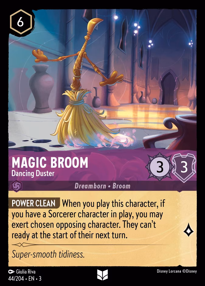 Magic Broom - Dancing Duster Lorcana card (44/204, Into the Inklands)