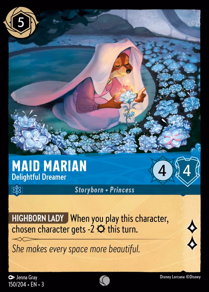 Maid Marian - Delightful Dreamer Lorcana card (150/204, Into the Inklands)
