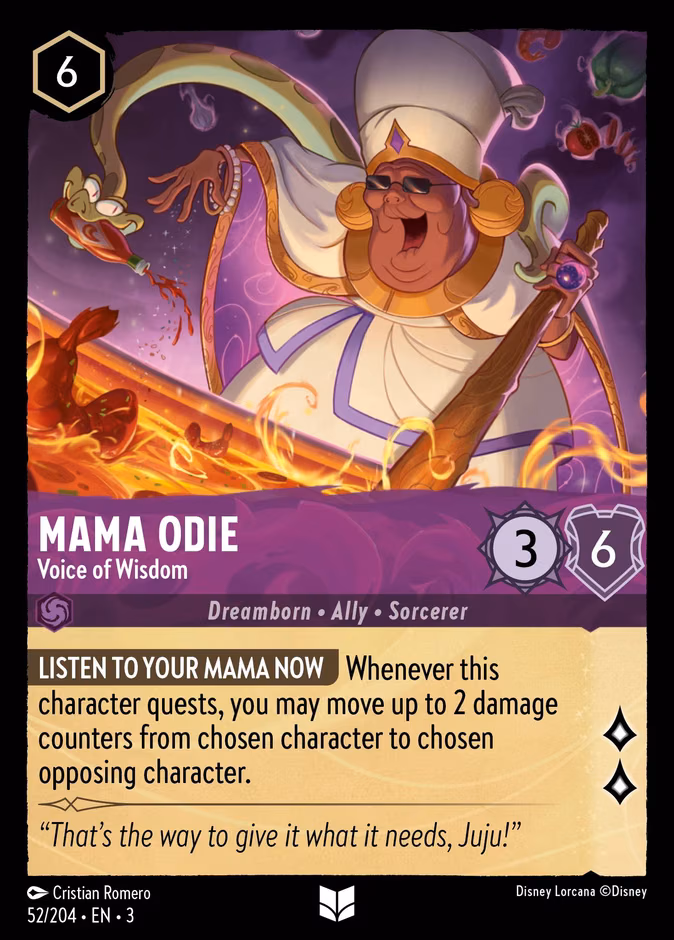 Mama Odie - Voice of Wisdom Lorcana card (52/204, Into the Inklands)