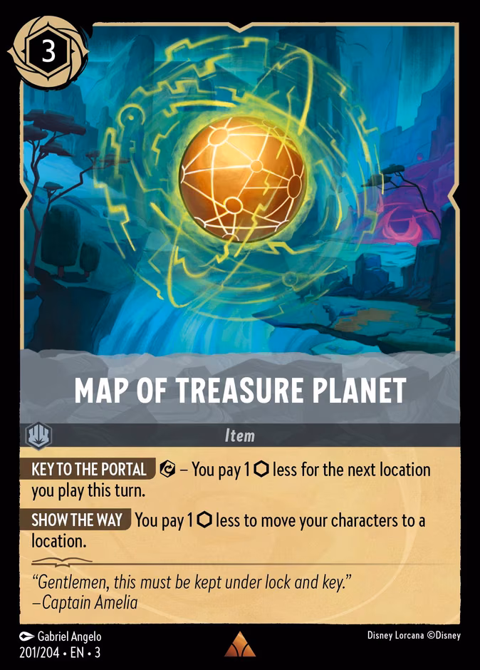Map of Treasure Planet Lorcana card (201/204, Into the Inklands)