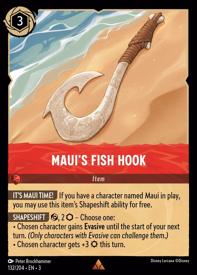 Maui's Fish Hook Lorcana card (132/204, Into the Inklands)