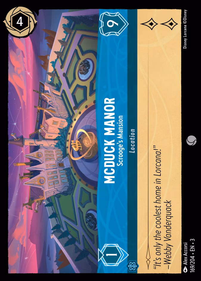 McDuck Manor - Scrooge's Mansion Lorcana card (169/204, Into the Inklands)