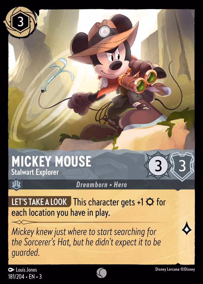 Mickey Mouse - Stalwart Explorer Lorcana card (181/204, Into the Inklands)
