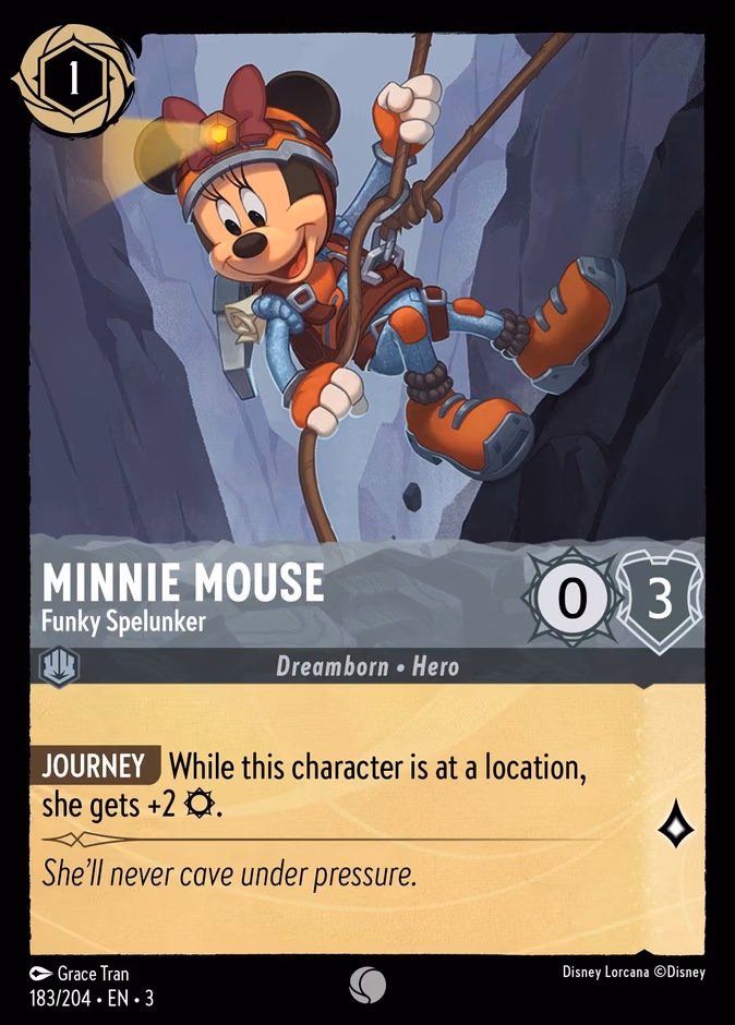 Minnie Mouse - Funky Spelunker Lorcana card (183/204, Into the Inklands)