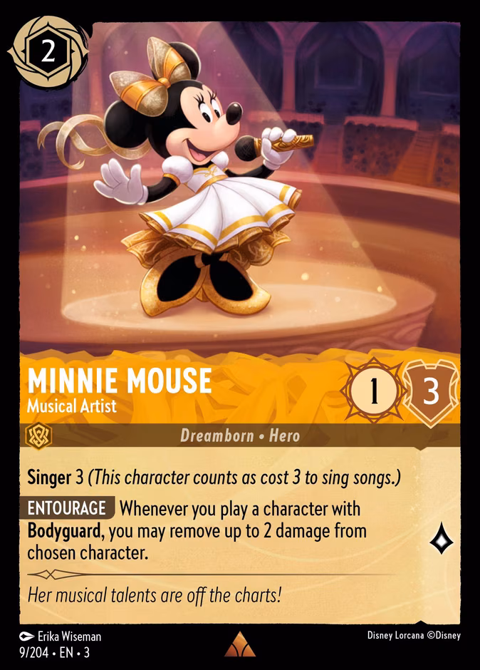 Minnie Mouse - Musical Artist Lorcana card (9/204, Into the Inklands)