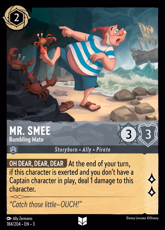 Mr. Smee - Bumbling Mate Lorcana card (184/204, Into the Inklands)