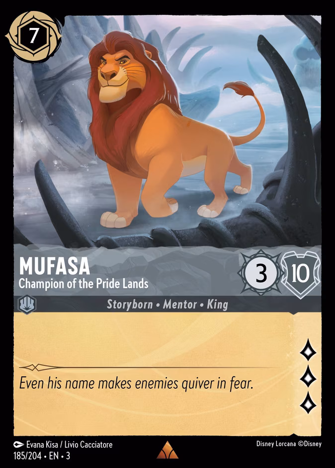Mufasa - Champion of the Pride Lands Lorcana card (185/204, Into the Inklands)