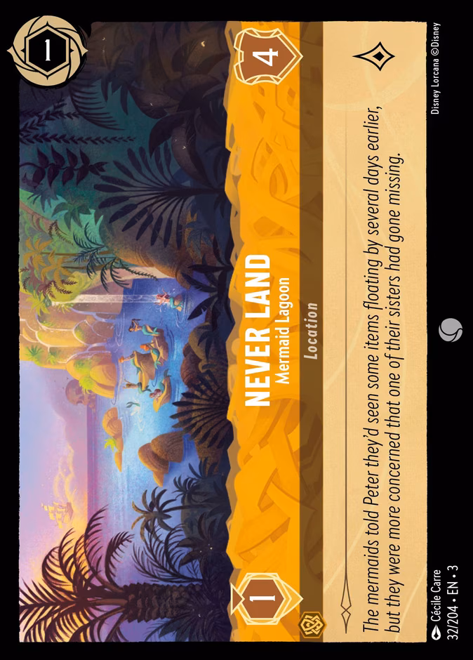 Never Land - Mermaid Lagoon Lorcana card (32/204, Into the Inklands)