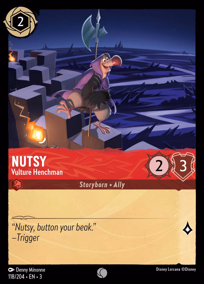Nutsy - Vulture Henchman Lorcana card (118/204, Into the Inklands)