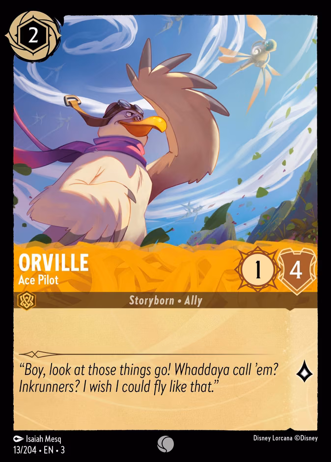 Orville - Ace Pilot Lorcana card (13/204, Into the Inklands)
