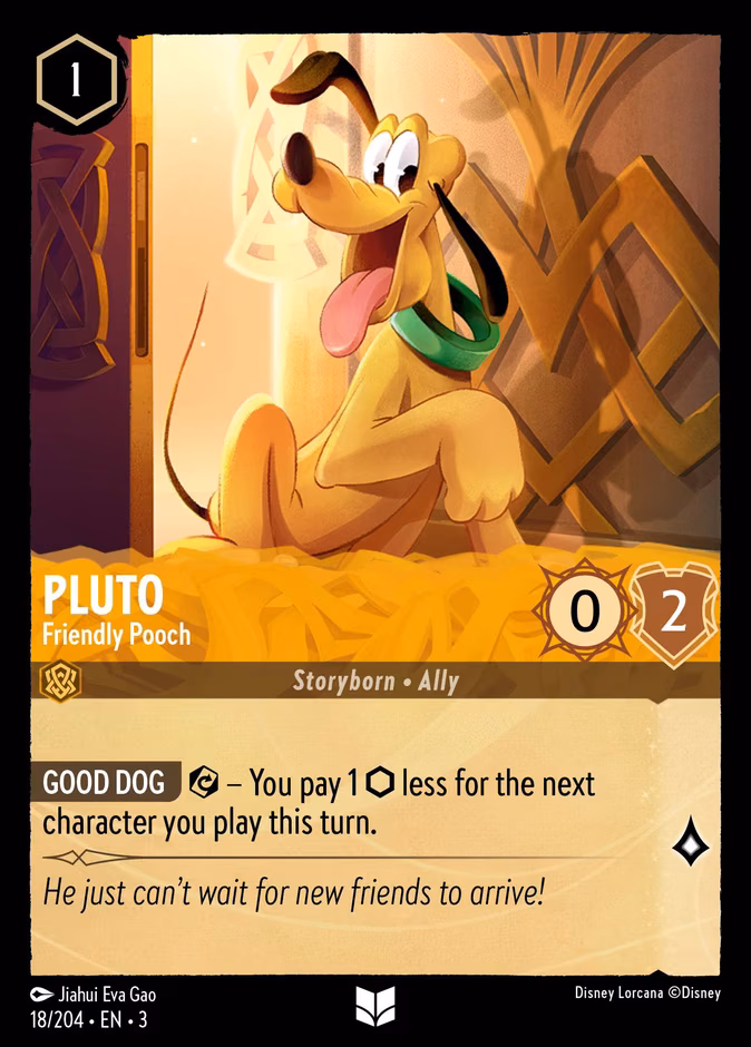 Pluto - Friendly Pooch Lorcana card (18/204, Into the Inklands)
