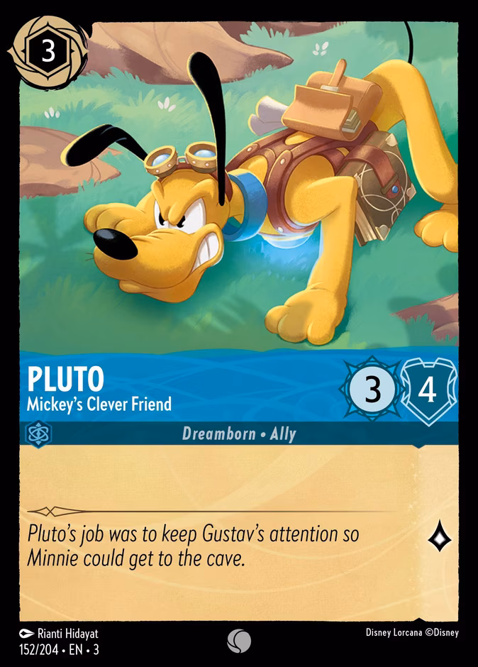 Pluto - Mickey's Clever Friend Lorcana card (152/204, Into the Inklands)