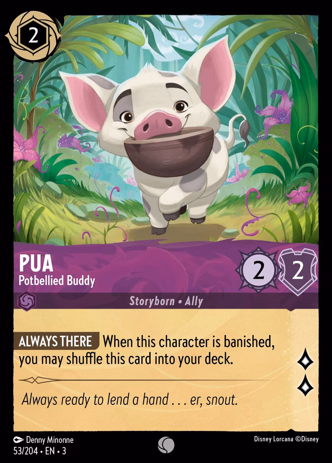 Pua - Potbellied Buddy Lorcana card (53/204, Into the Inklands)